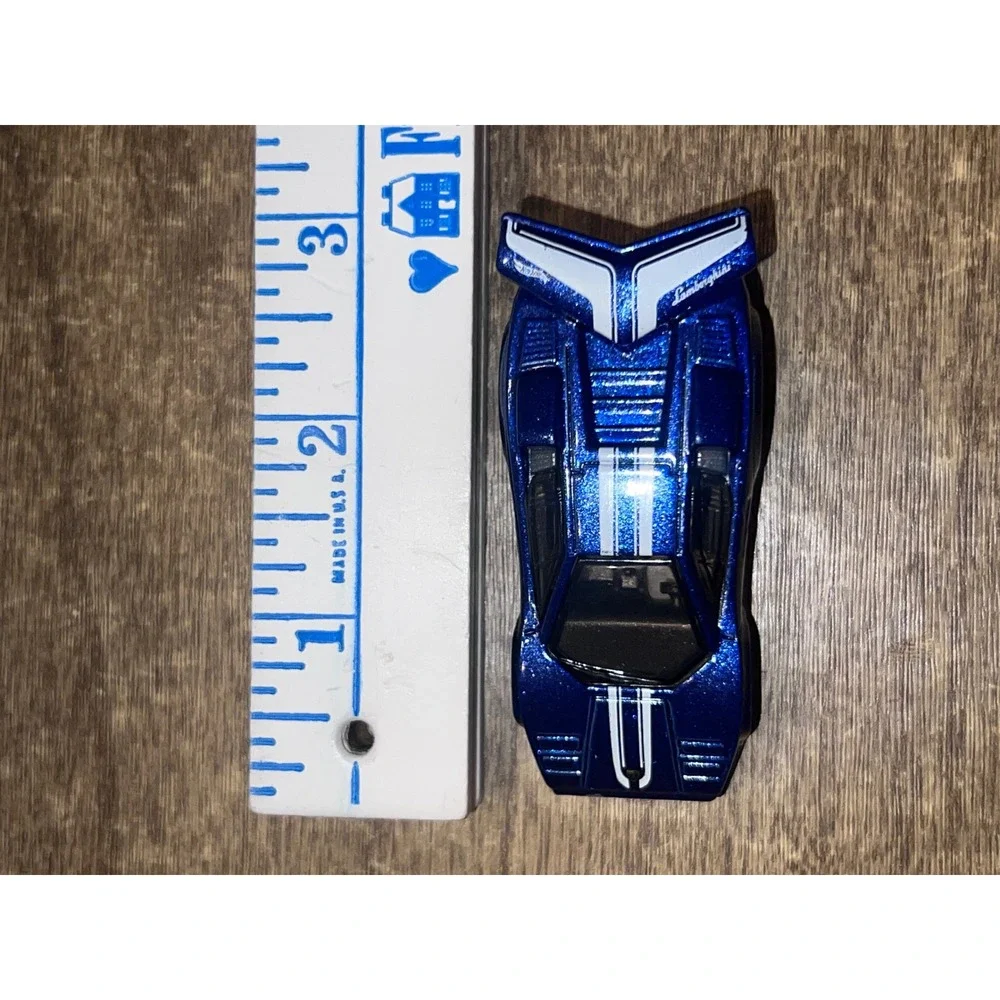 Hot Wheels Tooned Lamborghini Countach Blue W‎ White 2018 Diecast Loose EUC